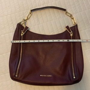Michael Kors burgundy leather hobo